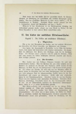 IV. Die Kultur der westlichen Mittelmeerländer