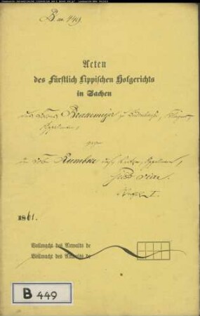 Brakemeier Nr. 43 zu Lüdenhausen gegen Rumke (Rumbke) Nr. 13 zu Lüdenhausen