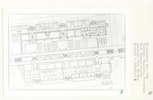 Rundfunk, Fernsehen, Pressehaus, Berlin-Mitte (Diplomarbeit bei Bernhard Hermkes): Grundriss 1. Obergeschoss