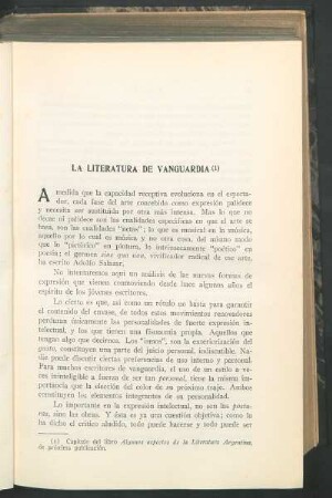 La literatura de vanguardia