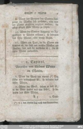 2. Capitel. Vorzeichen vom schönen Wetter am Monde.