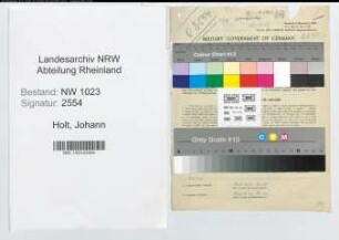 Entnazifizierung Johann Van Holt , geb. 12.05.1903 (Lehrer)