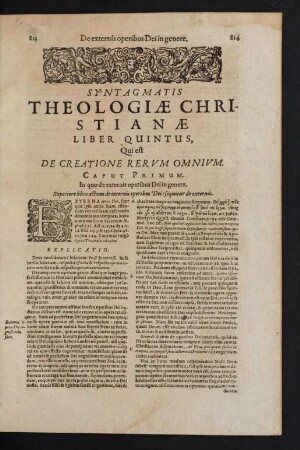 Liber Quintus, Qui est De Creatione Rerum Omnium