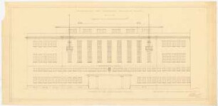 Studentenhaus der Technischen Hochschule Berlin-Charlottenburg: Aufriss: Ansicht von der Hardenberstraße 1:100