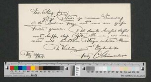 Briefkarte an Werner von Melle