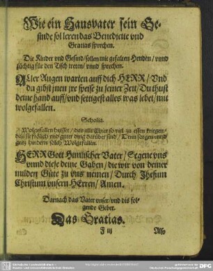 Wie ein Hausvater sein Gesinde sol leren Benedic