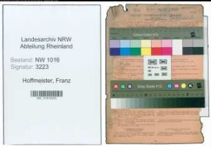 Entnazifizierung Franz Hoffmeister , geb. 15.11.1912 (Tischler)
