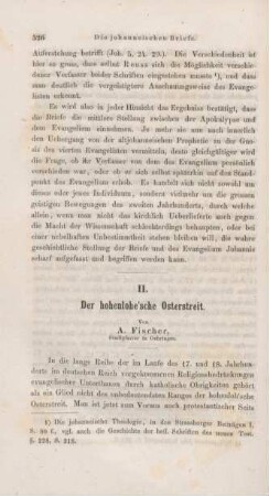 526-569 Der hohenlohe'sche Osterstreit