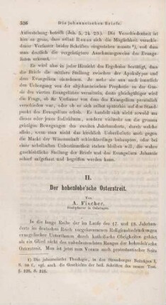 526-569 Der hohenlohe'sche Osterstreit
