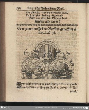 Evangelium am Fest der Verkündigung Mariä, Luc. I. 26 – 38.