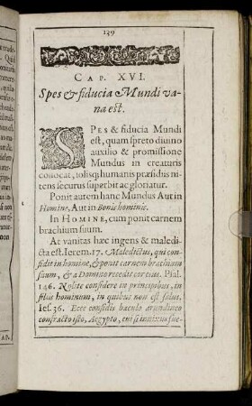 Cap. XVI. Spes & fiducia Mundi vana est.