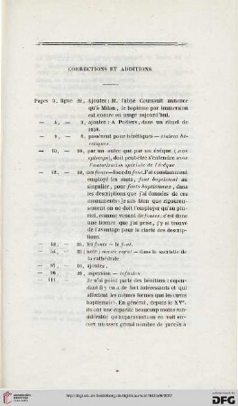 Corrections et additions