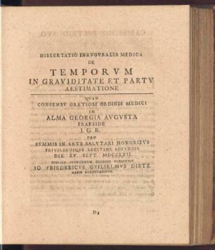 III. De Temporvm In Graviditate Et Partv Aestimatione