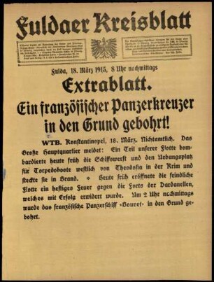 Dritte Ausgabe vom Donnerstag, den 18. März 1915.