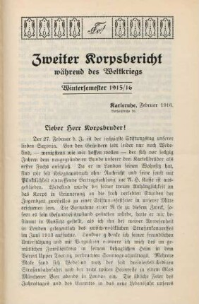 2.1916: Korpsbericht