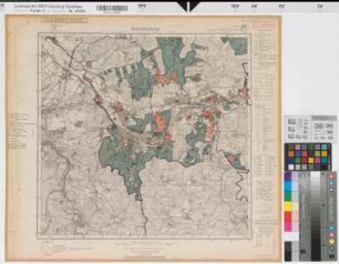 Katasteramt Iserlohn Land  Kreis Iserlohn, Meßtischblatt Hohenlimburg 4611, Farbige Einzeichnung mit Namensliste
