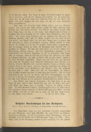 Religiöse Anschauungen bei den Aschipetas