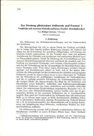 Zur Deutung pleistozäner Sedimente und Formen I
