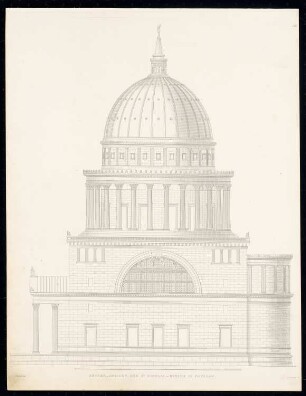 Sankt Nikolaikirche, Potsdam: Seitenansicht (aus: Sammlung Architektonischer Entwürfe, Berlin 1858)