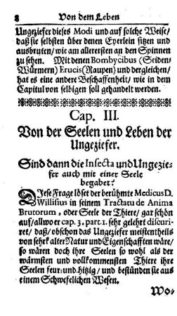 Cap. III. Von der Seelen und Leben des Ungeziefers.
