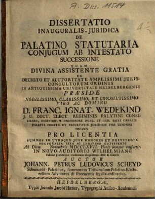 De palatino statutaria coniugum ab intestato successione