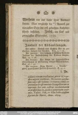 Innhalt der Abhandlungen