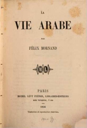 La vie arabe