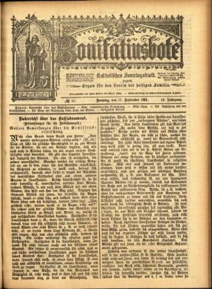 Erste Ausgabe vom Sonntag, den 15. September 1901.
