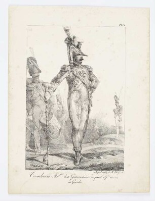 Tambour major des grenadiers à pied (grande tenue), Blatt 9 der Folge "Kostüme der Kaisergarde"