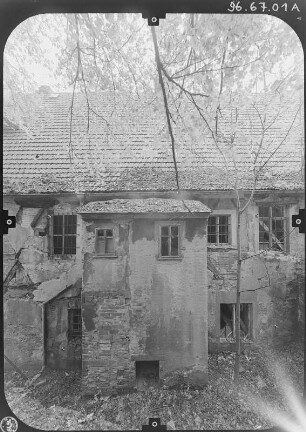 Pommritz-Niethen (Hochkirch-Niethen), Nr. 1. Rittergut (Erwähnung 1424). Herrenhaus. Rückseite (Teilansicht)