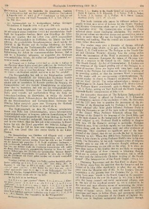 189 [Rezension] Bultmann, Rudolf, Die Geschichte der synoptischen Tradition