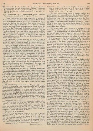 189 [Rezension] Bultmann, Rudolf, Die Geschichte der synoptischen Tradition