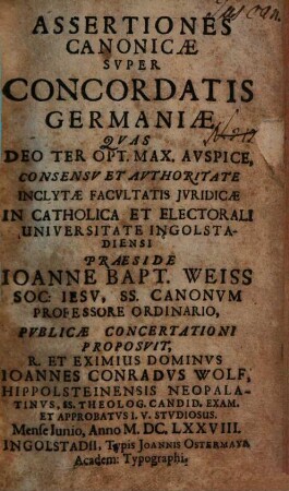 Assertiones Canonicae Super Concordatis Germaniae