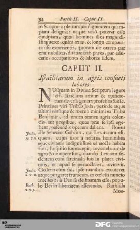 Caput II. Israëlitarum in agris consueti labores.