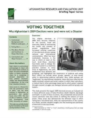 Voting together : why Afghanistan's 2009 elections were (and were not) a disaster