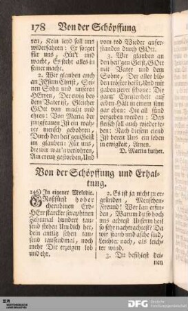 Von der Schöpffung und Erhaltung.