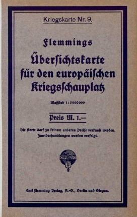 9: Flemmings Übersichtskarte für den europäischen Kriegsschauplatz