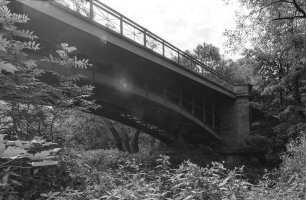 Straßenbrücke (Straßenbrücke, Gitterträger auf Werksteinpfeilern); Allendorf, Eder