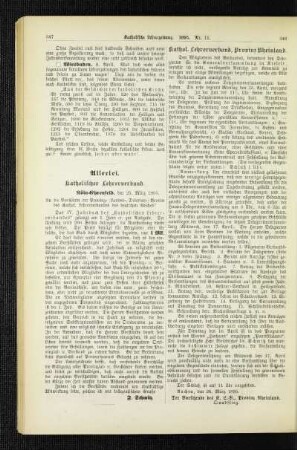Kathol. Lehrerverband, Provinz Rheinland : [Generalversammlung in Krefeld]
