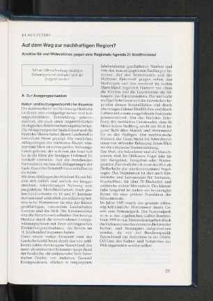 Auf dem Weg zur nachhaltigen Region?