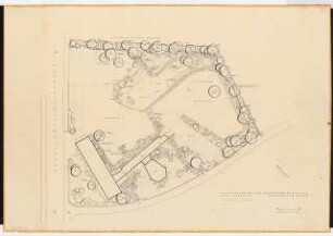 Grünflächen an der Volksschule, Köln-Zollstock: Lageplan mit Gartenplan 1:250