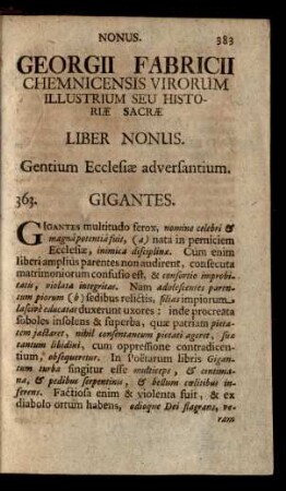 Liber Nonus. Gentium Ecclesiae adversantium