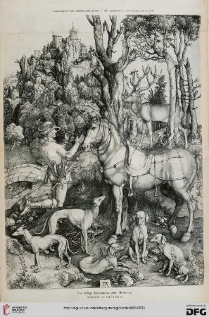 Der heilige Eustachius oder Hubertus: Kupferstich von Albrecht Dürer (mit Tafel XI/XII)