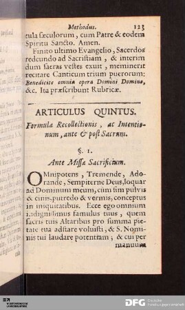 Articulus Quintus.