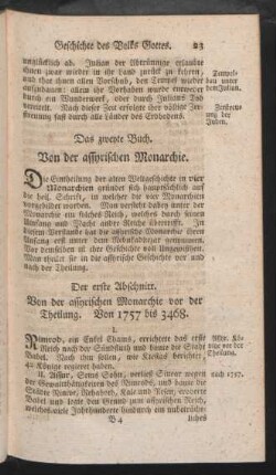 Das zweyte Buch. Von der assyrischen Monarchie
