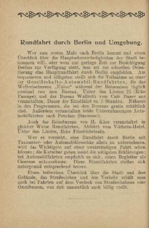 Rundfahrt durch Berlin und Umgebung