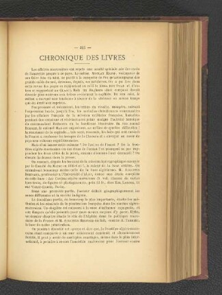 Chronique des Livres.