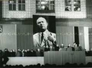 Begrüßungskundgebung für Nikita Chruschtschow in der Stalinallee