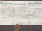 Herzog Friedrich I. von Württemberg entlässt seine in den ausgetauschten Kellereien Langensteinbach und Malsch und Ottersweier und Weingarten sitzenden Untertanen ihres Eides und weist sie zum Gehorsam gegen ihren neuen Herrn, den Markgrafen Ernst Friedrich von Baden an