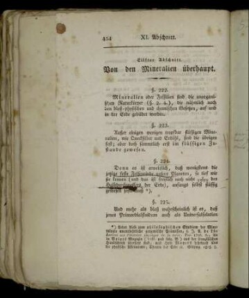 Eilfter Abschnitt. Von den Mineralien überhaupt.